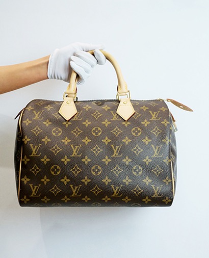 Speedy, &pound;495, Handbags, Brown, Canvas, Front view